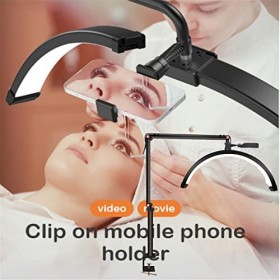 Lampe À Cils Demi Lune, Lampe À Cils pour Les Extensions De Cils avec Gradation, Lampadaire Cils avec Télécommande, Tatouage ...