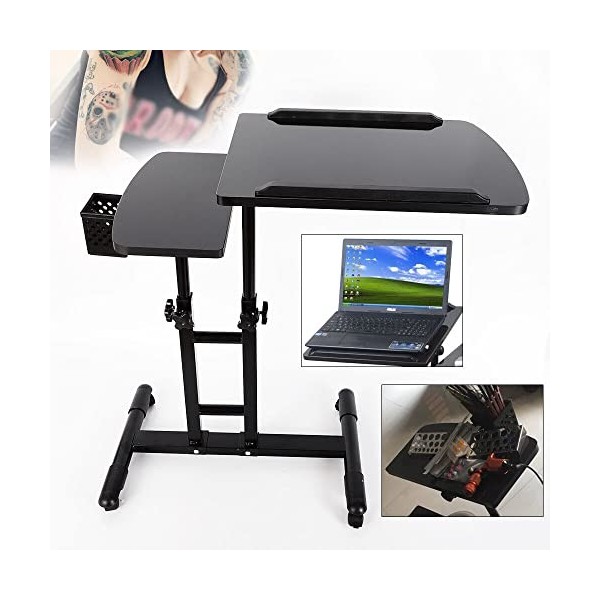 Tattoo Station de travail pour tatouage, hauteur réglable 65-97 cm , réglable, accoudoir de table, repose-pieds, noir