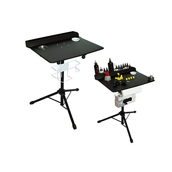 Acesunny Tatouage portable réglable - Station de travail - Table de bureau - 61-107 cm - Repose-bras - Tatouage - Support pou