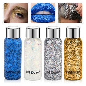 Paillettes Visage Festival - Gel Paillettes Visage Glitter - Paillette Cheveux, Paillettes Corps pour Maquillage Festival Fêt