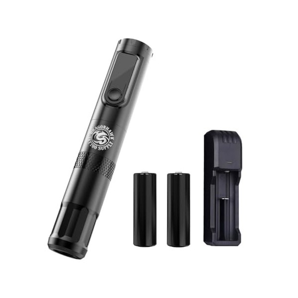 Dragonhawk X4 Wireless Tattoo Pen Batterie de recharge daffichage LCD numérique de moteur sans noyau de with 2pcs batteries 