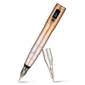 2 en 1 Machine de maquillage permanente Kits de machine à tatouer rotative sans fil professionnelle avec 2 têtes de cartouche