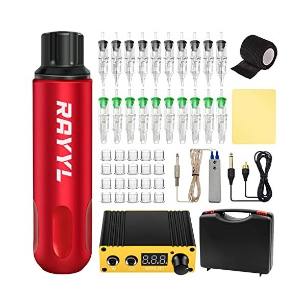 Rotary Machine Pen Kit - Rayyl Kit Stylo Machine Rotative Professional Rotary Pen Machine Kit avec 20 Cartouche Aiguilles, Pe