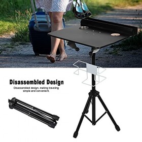 Ejoyous Station de Travail de Tatouage, Table de Bureau de Tatouage Amovible avec Base de trépied réglable et boîte de Rangem