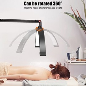 Lampe à Cils pour Extensions de Cils, 16 Pouces 20W 3000k à 6000k Lampe de Sol LED pour Cils 3 Couleurs Luminosité Réglable H