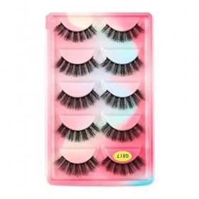 UAMOU Cils de vison en vrac 5 paires de Faux Cils longs naturels Cilios vison 3D Faux Cils maquillage Cils moelleux maquillaj