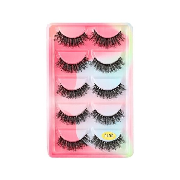 UAMOU Cils de vison en vrac 5 paires de Faux Cils longs naturels Cilios vison 3D Faux Cils maquillage Cils moelleux maquillaj