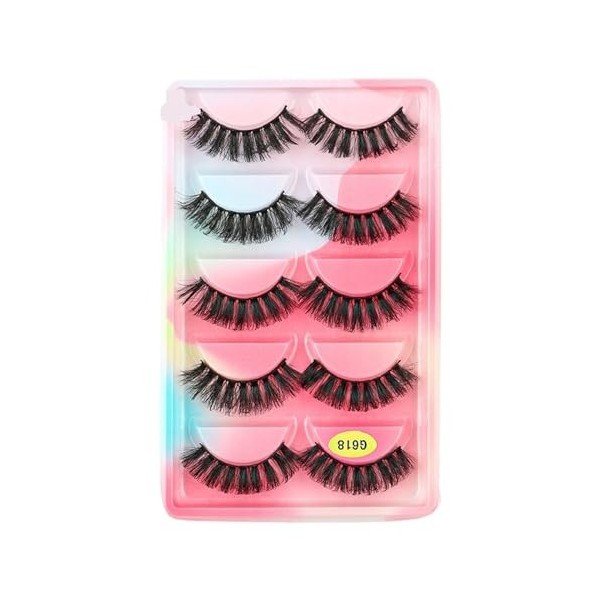 UAMOU Cils de vison en vrac 5 paires de Faux Cils longs naturels Cilios vison 3D Faux Cils maquillage Cils moelleux maquillaj