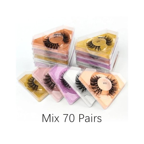 UAMOU Faux cils cils moelleux naturel maquillage de cils 3D vison cheveux cils beauté maquillage épais vison cils en vrac Che