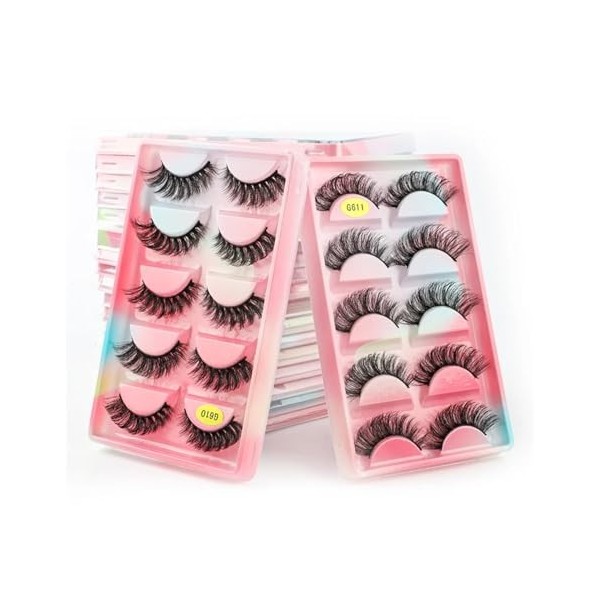 UAMOU 2/20/100 boîtes de cils de vison 5 paires de faux cils naturels bouclés épais Maquiagem Extension de cils outils de maq