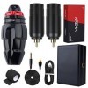 Arena Tattoo Kit Boom Short Tattoo Pen Rotary Tattoo Machine RCA Wireless Power Supply Tattoo Needles RCA Cable with box