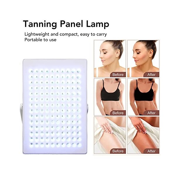 Lampe de Bronzage, Lumières Noires LED de 330 à 400nm, Panneau Lumineux Portable Avec Télécommande à 140 Puces Lumineuses pou