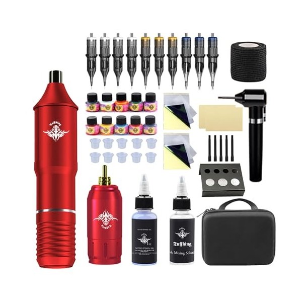 Kit De Tatouage Sans Fil Kit De Tatouage Kit Rotatif Tatoueur, Ensemble Tatouage Tatouage Gel Tatouage Couleur Diluant Ensemb