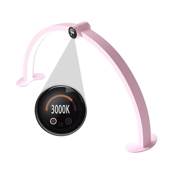 CHHMAELOVE Lampe de beauté LED Demi-Lune 36 W, Temps daffichage HD et température de Couleur, Lampe de Bureau de lit de beau
