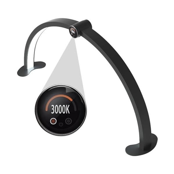 CHHMAELOVE Lampe de beauté LED Demi-Lune 36 W, Temps daffichage HD et température de Couleur, Lampe de Bureau de lit de beau