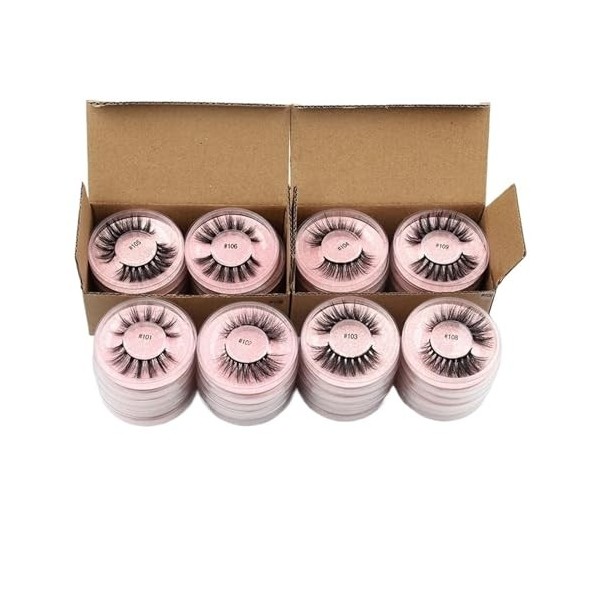 UAMOU Cils 4/50/100 pièces Cils en vrac 3D Cils de vison maquillage naturel Faux Cils vaporeux longs Faux Cils maquillaje fem