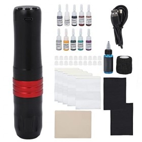 Kit Complet De Tatouage Sans Fil, Kit De Pistolet De Tatouage Portable à Grande Vitesse Avec Batterie De Grande Capacité Pour