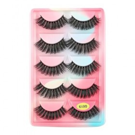 UAMOU Cils 10/20/50/100 boîtes Cils de vison 5 paires de Faux Cils naturels épais moelleux Faux Cils en vrac G6 Cheerfully C