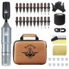 TTOOGO Kit De Stylo De Tatouage Professionnel, Kit De Tatouage sans Fil Douleur Et Shader Complète pour Débutants Et Pros, Pu