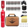 TTOOGO Kit De Stylo De Tatouage Professionnel, Kit De Tatouage sans Fil Douleur Et Shader Complète pour Débutants Et Pros, Pu