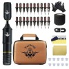 TTOOGO Kit De Stylo De Tatouage Professionnel, Kit De Tatouage sans Fil Douleur Et Shader Complète pour Débutants Et Pros, Pu