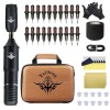 TTOOGO Kit De Stylo De Tatouage Professionnel, Kit De Tatouage sans Fil Douleur Et Shader Complète pour Débutants Et Pros, Pu