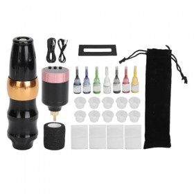 Kit De Machine à Tatouer, Kit De Machine à Tatouer Rotative à Cartouche 1300 MAh, Interface RCA, Kit Dalimentation De Tatoua