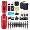 Kit De Stylo À Tatouage Rotatif, Ensemble De Tatouage Sans Fil Complet Avec Affichage, Alimentation Et Accessoires Complets,N