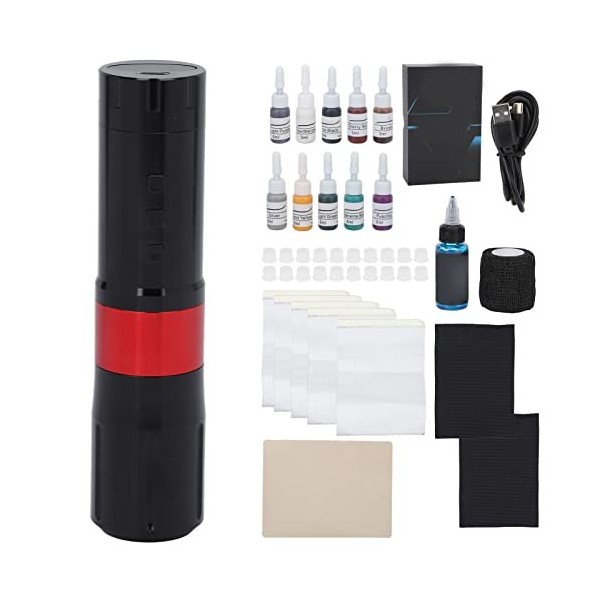 Kit de Stylo de Tatouage, Kit de Stylo de Batterie de Tatouage, Moteur sans Noyau, Shader Rotatif sans Fil, Stylo de Machine 