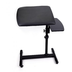 Support dAccoudoir de Tatouage Support de Repose Jambes, Coussin en Cuir Rotatif, Hauteur Réglable de 62 - 90 cm, avec Table