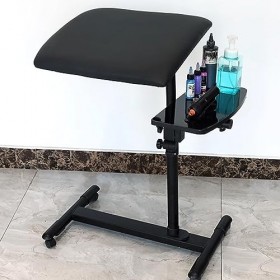 Support dAccoudoir de Tatouage Support de Repose Jambes, Coussin en Cuir Rotatif, Hauteur Réglable de 62 - 90 cm, avec Table