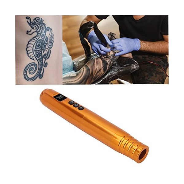 Stylo de Tatouage daiguille de Cartouches, Stylo de Tatouage Rotatif sans Fil dor de Trait de 3.5mm dinterface RCA de Shad