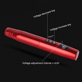 2 en 1 900mAh Machine à Tatouer Rotative Sans Fil Rechargeable Affichage LED Cartouches RCA Stylo de Tatouage, Forte Puissanc
