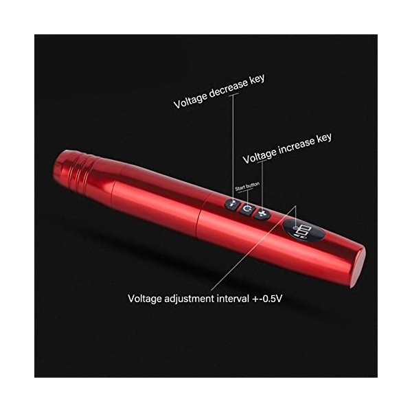 2 en 1 900mAh Machine à Tatouer Rotative Sans Fil Rechargeable Affichage LED Cartouches RCA Stylo de Tatouage, Forte Puissanc