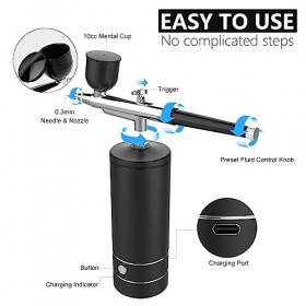 Kit daérographe - Machine de maquillage - Aérographe - Machine à ongles sans fil - Kit aérographe de maquillage pour teintur