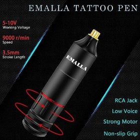 Emalla Rotary Kit Stylo Machine Kit - 40pcs Cartouches Aiguilles Kit Stylo Fausse Peau Papier de Transfert Grip Tape pour Art