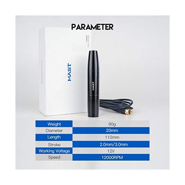 Mast kit tatouage Mast Magic Tattoo Pen Machine Interchangeable 2.0mm and 3.0mm Stroke Rotary machine tatouage Tattoo Power S