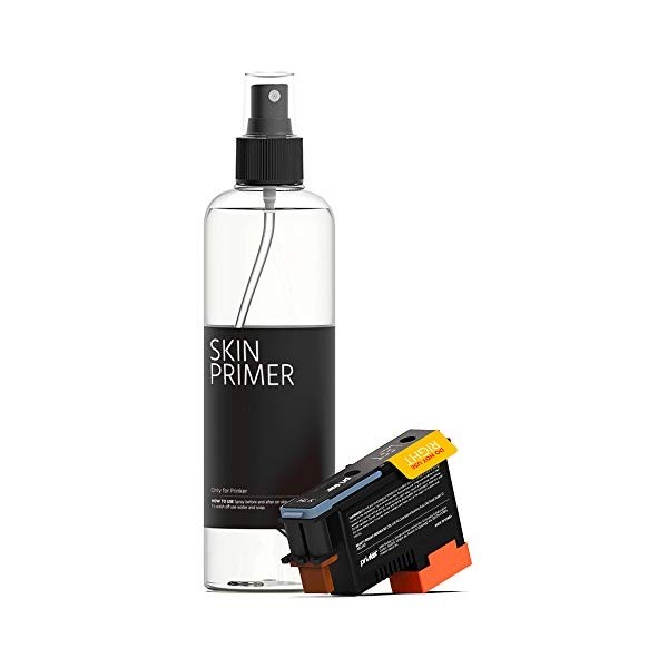 Prinker S Consommable Set Encre Cosmétique Premium Noire et Base pour la Peau - Compatible avec Prinker S