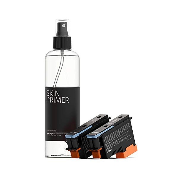 Prinker S Consommable Set Encre Cosmétique Premium Noire et Base pour la Peau - Compatible avec Prinker S