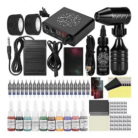 TTOOGO Kit De Tatouage Kit De Tatouage Rotatif Complet, Kit De Machine À Tatouage - Stylo Tatoueur Rotatif Professionnel Avec