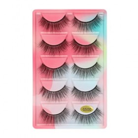 UAMOU 2-50 boîtes de cils faux cils de vison naturel 3d cils de vison volume faux cils en vrac cilios Cheerfully Color : 5 P