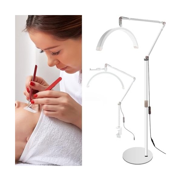 2 In1 Half Moon LED Lash Lash Light Lampe, 20w Lash Light pour Les Extensions De Cils, pour LéClairage, Les Cils, La Technol