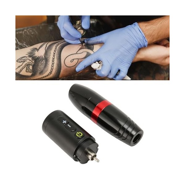 Kit de Tatouage, Kit de Machine à Stylo Rotatif avec Interface 1600 MAh, Batterie Rechargeable Professionnelle sans Fil, Kit 