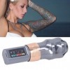 Machine à Stylo RotatifFil Rechargeable2400 MAh Argent avec Faible Vibration et Bruit pour un Tatouage Confortable et Précis