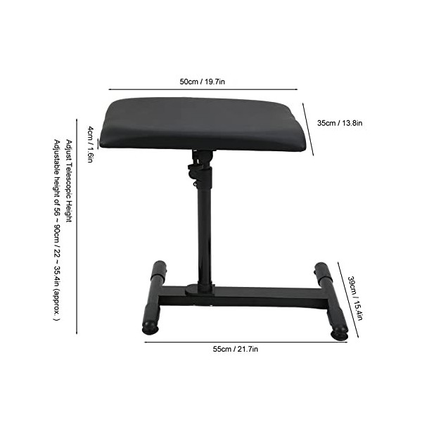 Support de Repose-jambes pour Bras de Tatouage Portable, Coussin en éponge à Panneau en PU Réglable en Hauteur, Base Stable p