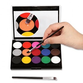 DINGZZ Peinture corporelle à 15 couleurs, couleur du visage soluble dans leau, respectueuse de lenvironnement, à séchage ra M...