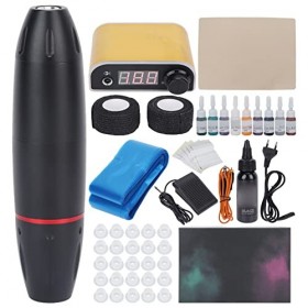 Kit de Stylos de Tatouage, Ensemble de Stylos de Tatouage Rotatifs Colorés, Ensemble Complet de Tatouage Professionnel en All