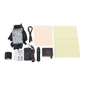 Kit complet de stylo de tatouage rotatif avec 10 aiguilles et bloc dalimentation 5 couleurs