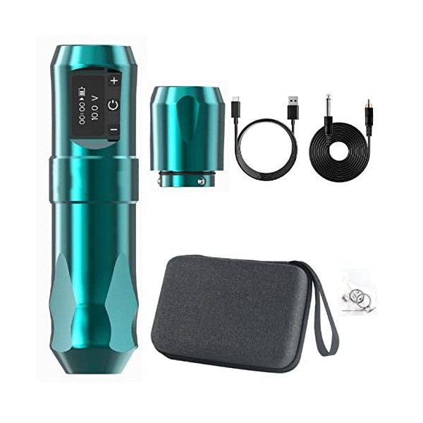 Stylo de Tatouage Rotatif Professionnel, Batterie Rechargeable sans Fil 2400 MAh, Colorant de Tatouage de Moteur sans Noyau, 