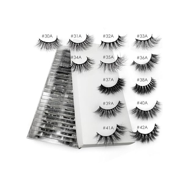 UAMOU 20/30/40/50 Faux cils 3D vison cils dramatiques Faux cils maquillage naturel longs cils maquiagem Cheerfully Color : M